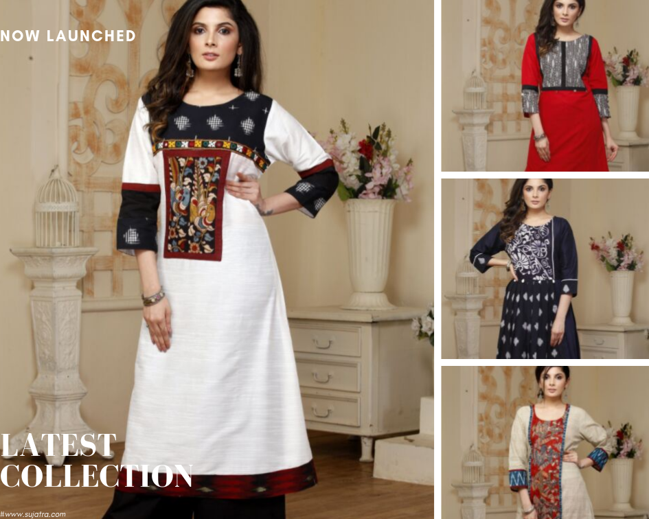 Buy Latest Designer Kurtis Online for Woman  Handloom, Cotton, Silk  Designer Kurtis Online - Sujatra